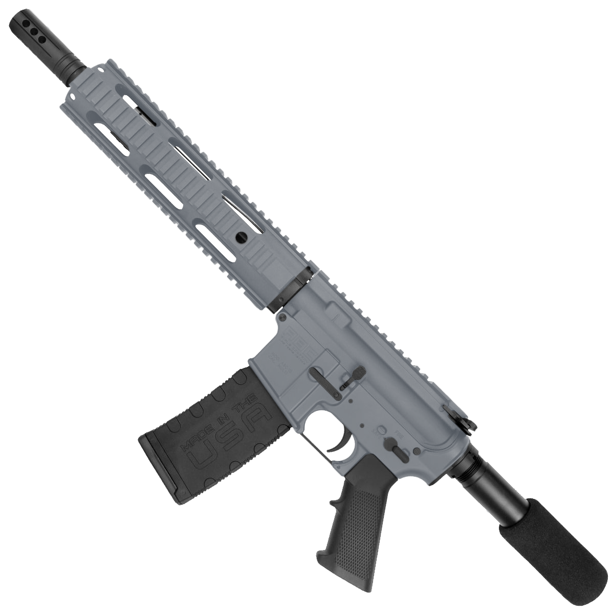 AR-15 Semi Auto .300 Blackout Pistol 10.5" Barrel Quad Rail Handguard- Sniper Gray