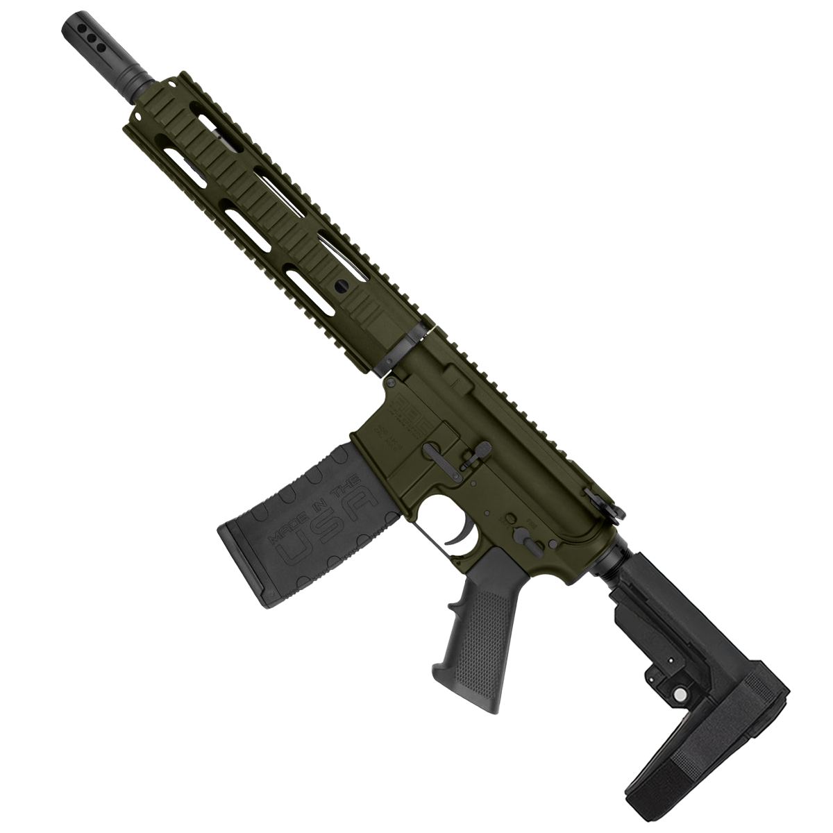 AR-15 Semi Auto .300 Blackout Pistol 10.5" Barrel Quad Rail Handguard - Magpul ODG