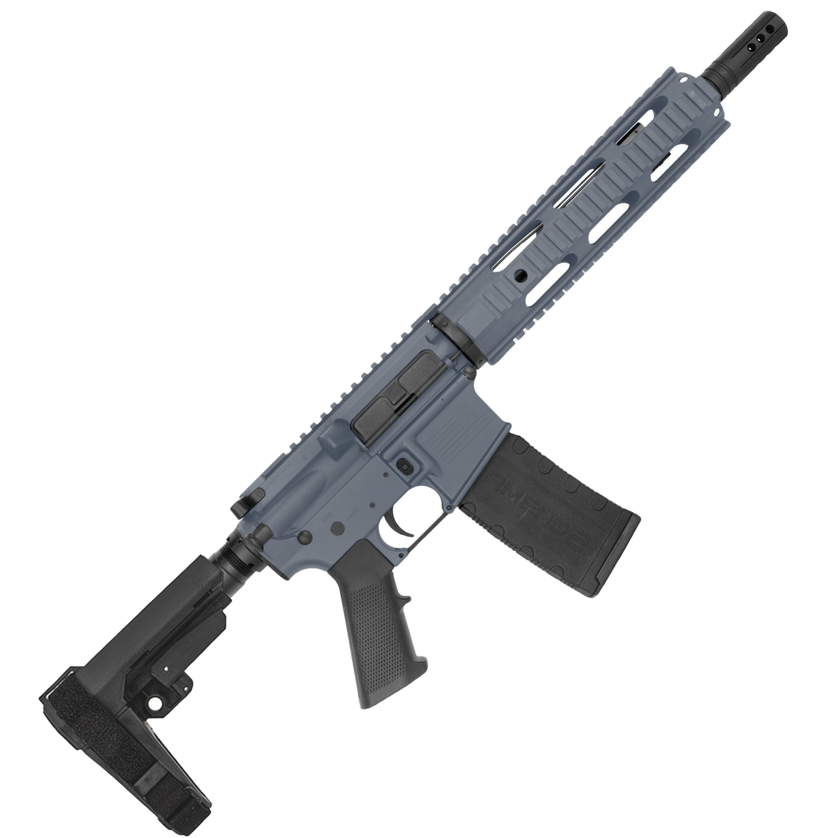 AR-15 Semi Auto .300 Blackout Pistol 10.5" Barrel Quad Rail Handguard- Sniper Gray