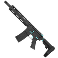 AR-15 Two-Tone Semi Auto .300 Blackout Pistol 10.5" Barrel Quad Rail Handguard - Black and Robins Egg Blue