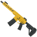 AR-15 Semi Auto .300BLK Pistol 10" Barrel Slim M-Lok Handguard SBA5 Brace - Gold