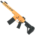 AR-15 Semi Auto .300BLK Pistol 10" Barrel Slim M-Lok Handguard SBA5 Brace - Tequila Sunrise Orange