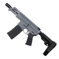AR15 Micro .300 BLK Pistol Billet Upper/ Lower 5" Barrel Custom M-Lok Handguard- SNIPER GREY