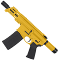 AR15 Micro .300 BLK Pistol Billet Upper/ Lower 5" Barrel Custom M-Lok Handguard with Micro Buffer Tube - Gold