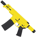 AR15 Micro .300 BLK Pistol Billet Upper/ Lower 5" Barrel Custom M-Lok Handguard with Micro Buffer Tube - Lemon Zest