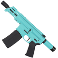 AR15 Micro .300 BLK Pistol Billet Upper/ Lower 5" Barrel Custom M-Lok Handguard with Micro Buffer Tube - Robins Egg Blue