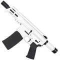 AR15 Micro .300 BLK Pistol Billet Upper/ Lower 5" Barrel Custom M-Lok Handguard with Micro Buffer Tube - Storm Trooper White