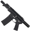AR15 Two-Tone Micro .300 BLK Pistol Billet Upper/ Lower 5" Barrel Custom M-Lok Handguard with Micro Buffer Tube - Black and Glacier Silver