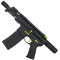 AR15 Two-Tone Micro .300 BLK Pistol Billet Upper/ Lower 5" Barrel Custom M-Lok Handguard with Micro Buffer Tube - Black and Zombie Green
