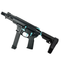 AR .40 S&W Two-Tone Pistol 4" Barrel Custom 4" MLOK Handguard - Black and Robins Egg Blue