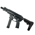 AR .40 S&W Two-Tone Pistol 4" Barrel Custom 4" MLOK Handguard - Black and Glacier Silver