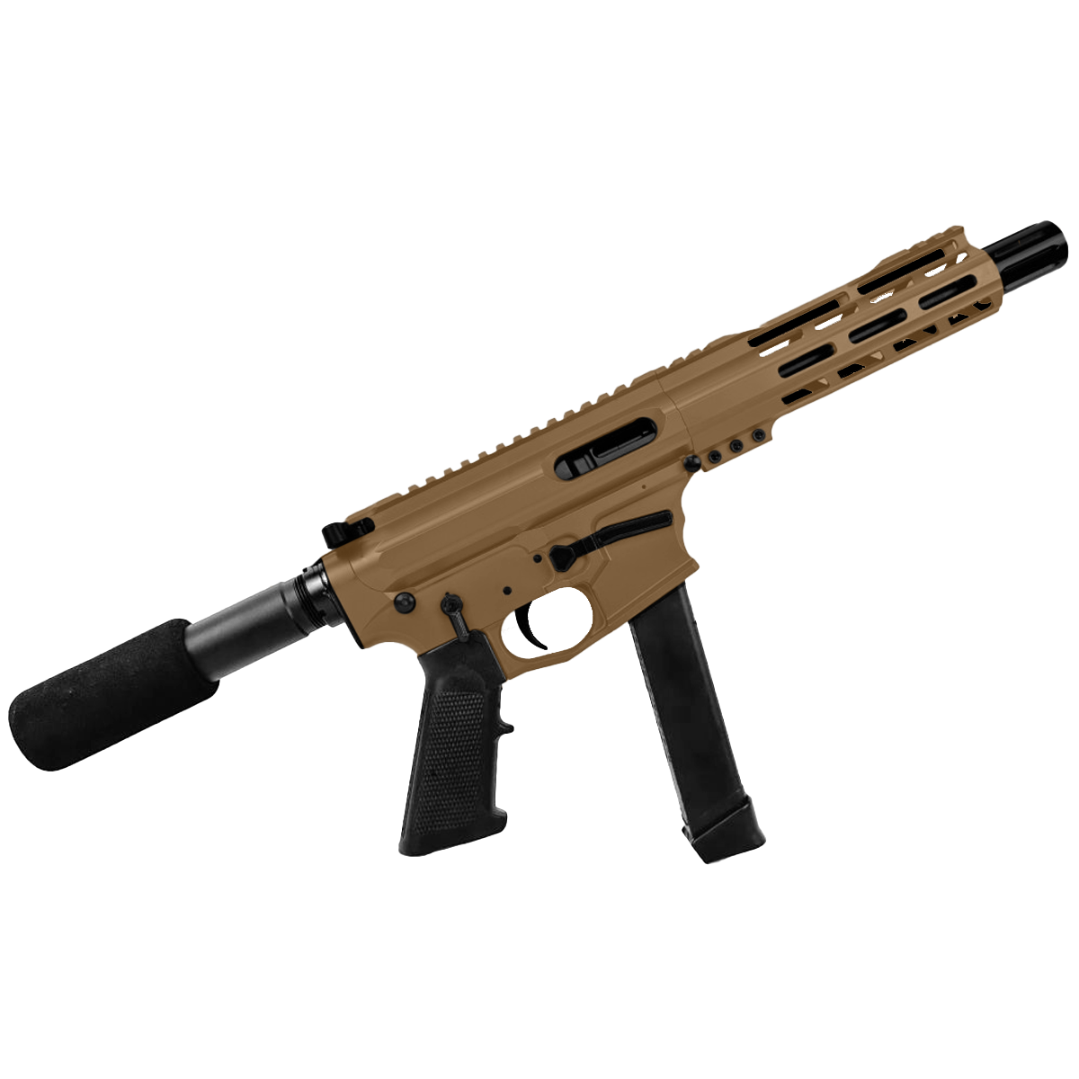 American Built Custom Slick Side AR-40 Pistol 8" Barrel MLOK Handguard - Burnt Bronze