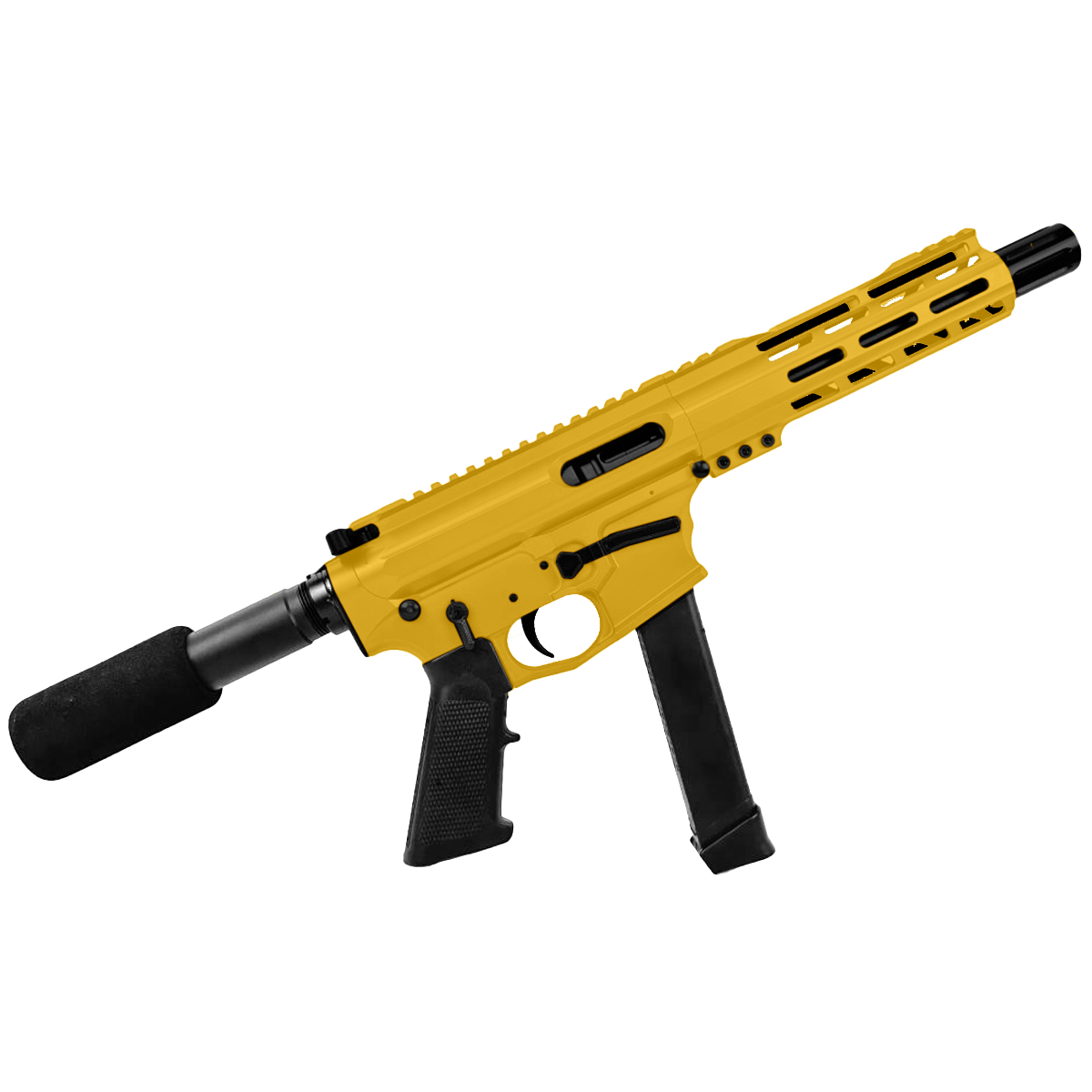 American Built Custom Slick Side AR-40 Pistol 8" Barrel MLOK Handguard - Gold