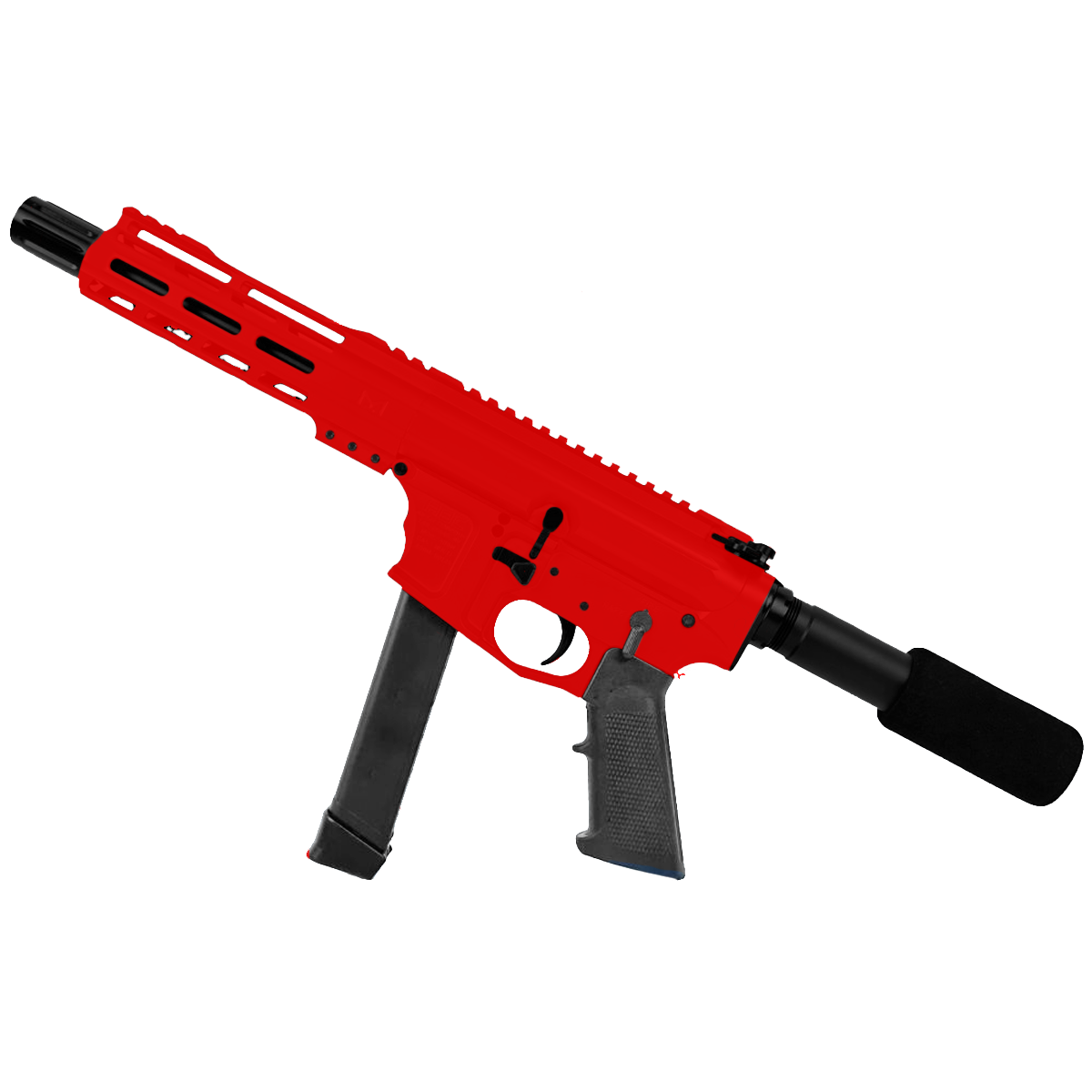 American Built Custom Slick Side AR-40 Pistol 8" Barrel MLOK Handguard - Red
