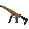 American Built Custom Slick Side AR-40 Pistol 8" Barrel MLOK Handguard - Burnt Bronze
