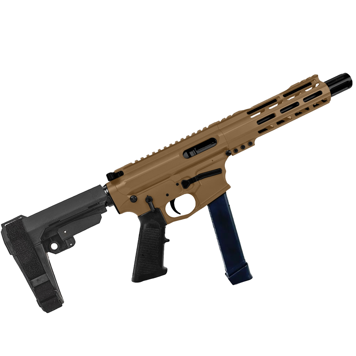 American Built Custom Slick Side AR-40 Pistol 8" Barrel MLOK Handguard - Burnt Bronze