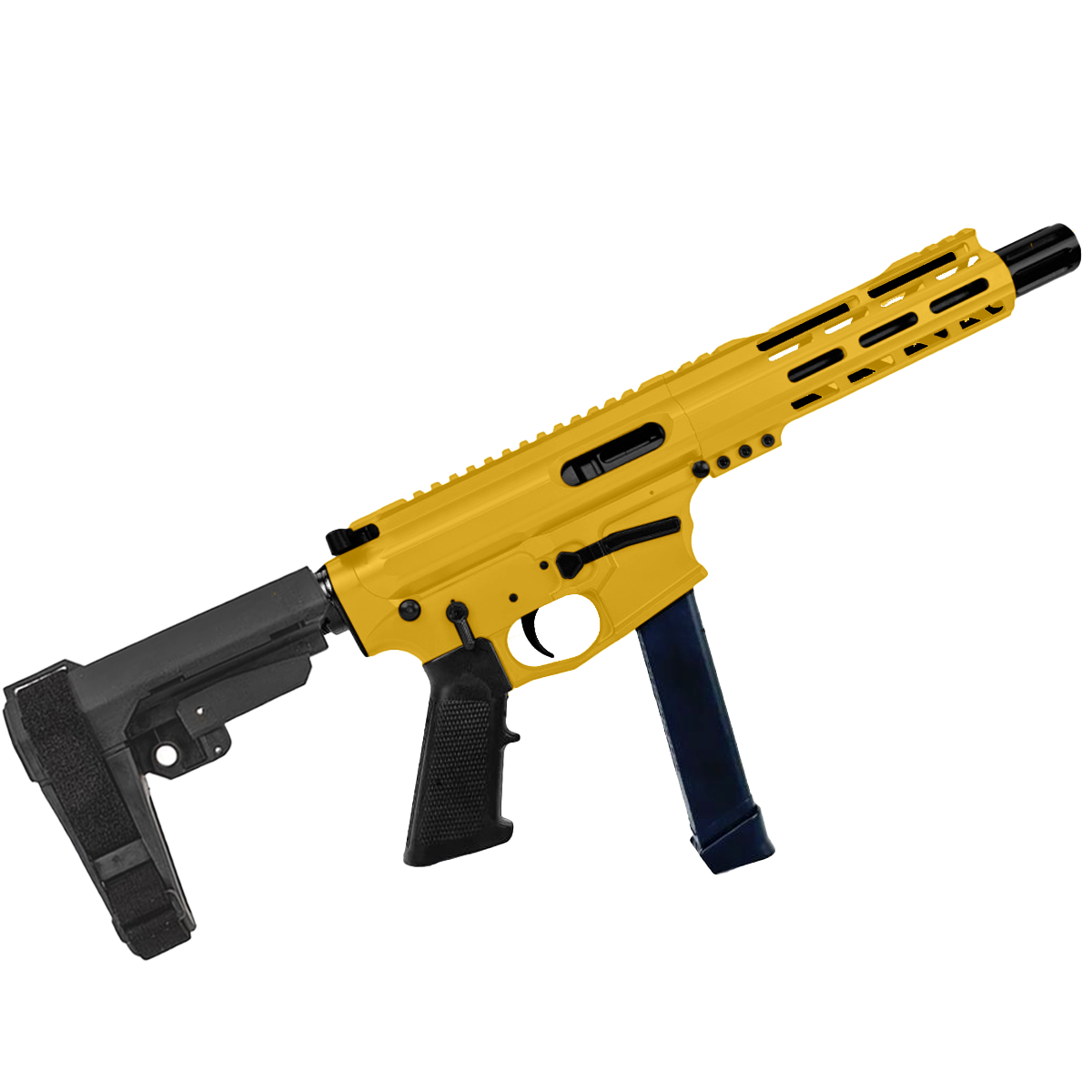 American Built Custom Slick Side AR-40 Pistol 8" Barrel MLOK Handguard - Gold