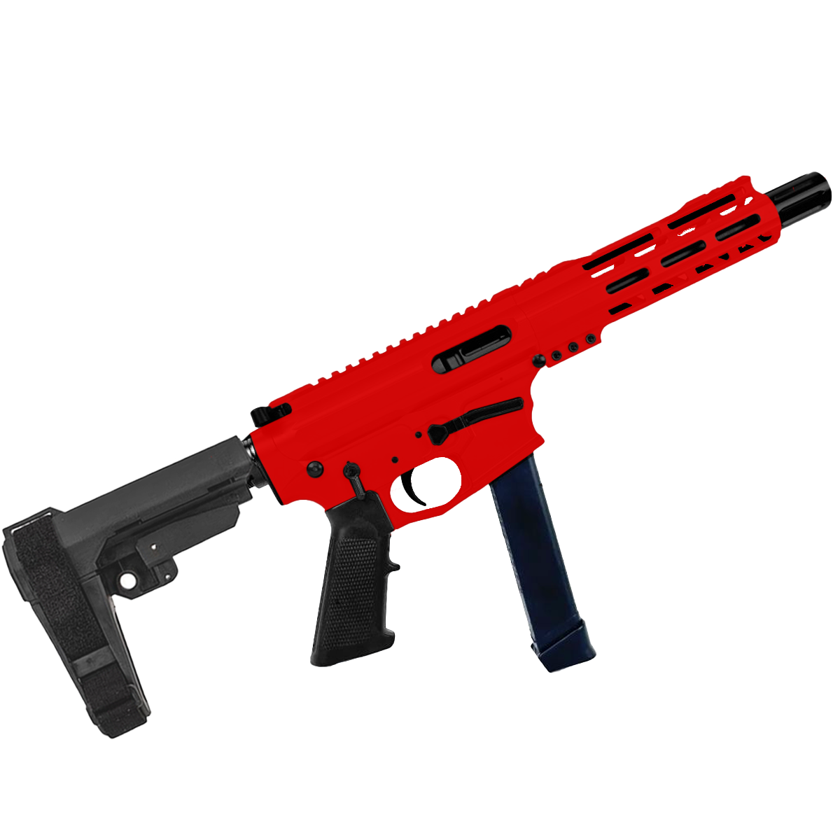 American Built Custom Slick Side AR-40 Pistol 8" Barrel MLOK Handguard - Red