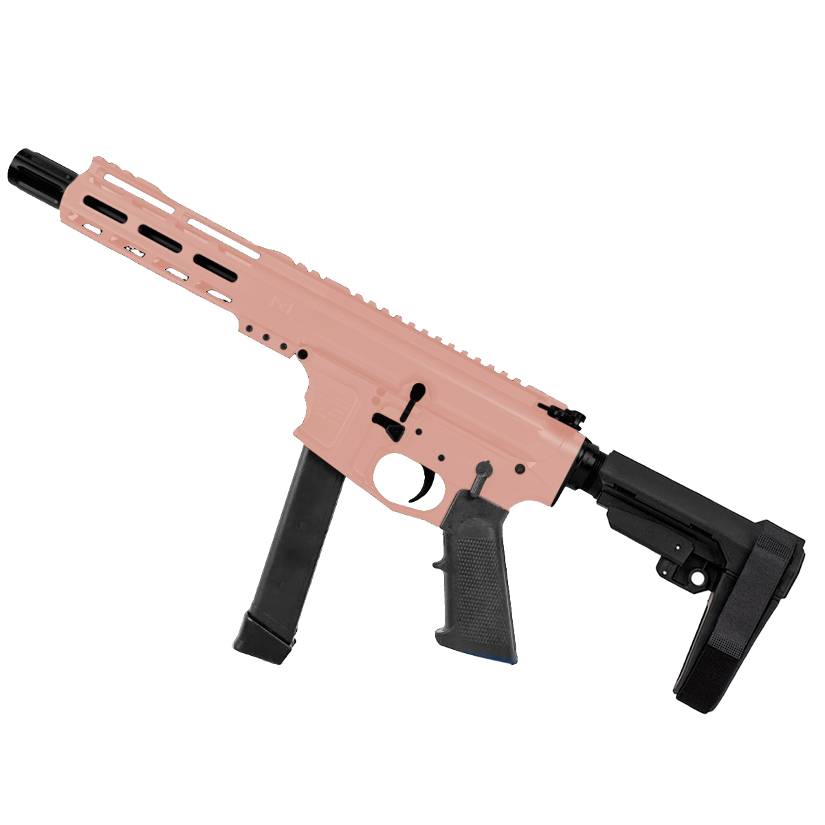 American Built Custom Slick Side AR-40 Pistol 8" Barrel MLOK Handguard - Rose Gold