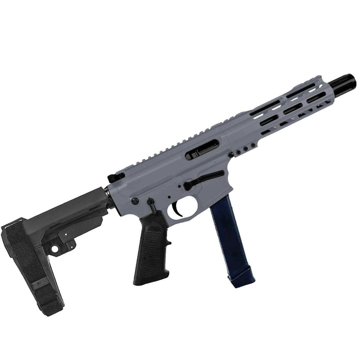 American Built Custom Slick Side AR-40 Pistol 8" Barrel MLOK Handguard - Sniper Gray