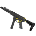 American Built Custom Two-Tone Slick Side AR-40 Pistol 8" Barrel MLOK Handguard - Black and Lemon Zest