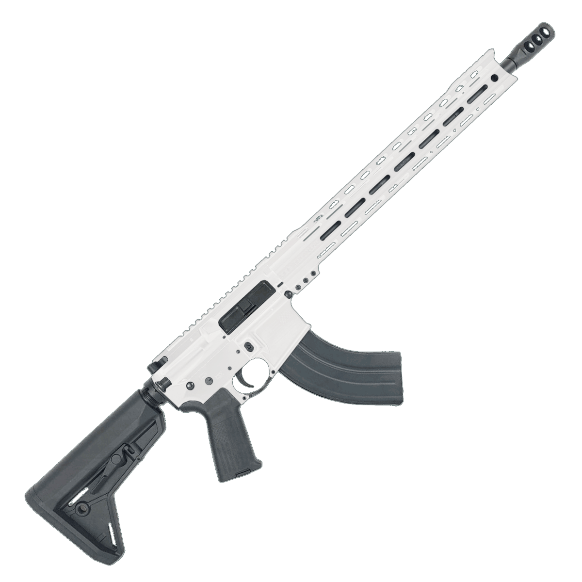 American Built Custom Semi Auto AR-47 7.62X39 MM Rifle16" Barrel Adjustable SL Stock 15" M-LOK Handguard - White