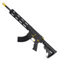 ABC Two-Tone AR 7.62x39 Rifle 16" Barrel M4 Stock 12" QuadRail Handguard - Black and Gold