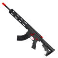 ABC Two-Tone AR 7.62x39 Rifle 16" Barrel M4 Stock 12" QuadRail Handguard - Black and Red