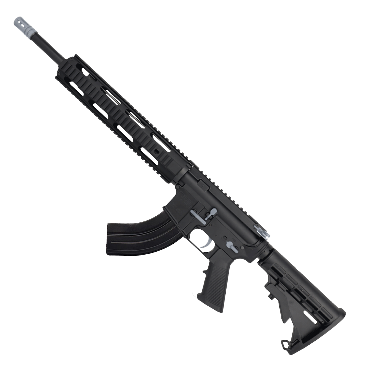 ABC Two-Tone AR 7.62x39 Rifle 16" Barrel M4 Stock 12" QuadRail Handguard - Black and Sniper Gray