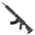 ABC Two-Tone AR 7.62x39 Rifle 16" Barrel M4 Stock 12" QuadRail Handguard - Black and Glacier Silver