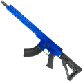 American Built Custom Semi Auto AR-15 7.62X39 MM Rifle 16" Barrel Adjustable Stock 15" Custom M-LOK Handguard - Flame Blue