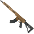 American Built Custom Semi Auto AR-15 7.62X39 MM Rifle 16" Barrel Adjustable Stock 15" Custom M-LOK Handguard - Burnt Bronze