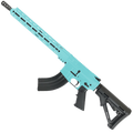 American Built Custom Semi Auto AR-15 7.62X39 MM Rifle 16" Barrel Adjustable Stock 15" Custom M-LOK Handguard - Robins Egg Blue
