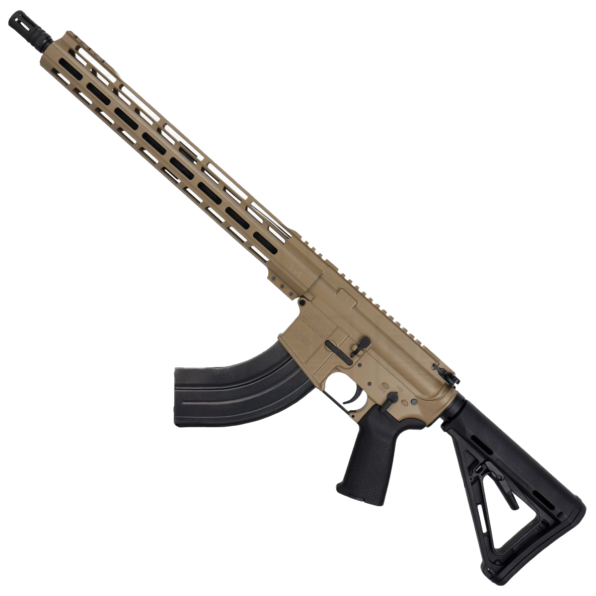 AR-15 7.62x39 Rifle 16" Barrel 15" Hybrid MLOK Handguard MOE- FDE