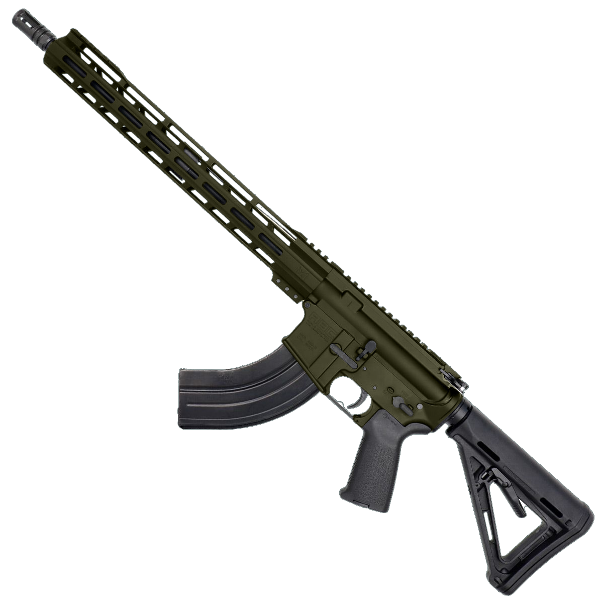 AR-15 7.62x39 Rifle 16" Barrel 15" Hybrid MLOK Handguard MOE - Magpul ODG