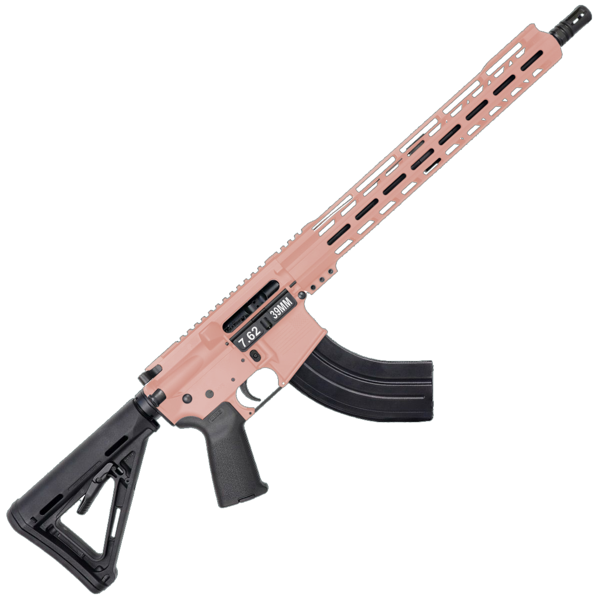 AR-15 7.62x39 Rifle 16" Barrel 15" Hybrid MLOK Handguard MOE- Rose Gold
