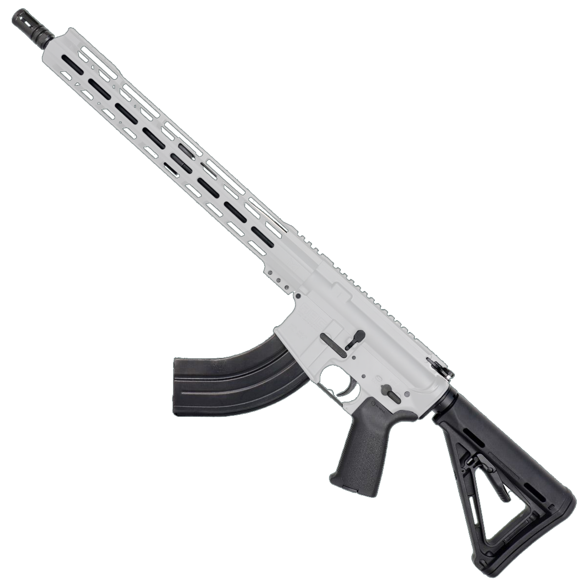AR-15 7.62x39 Rifle 16" Barrel 15" Hybrid MLOK Handguard - White