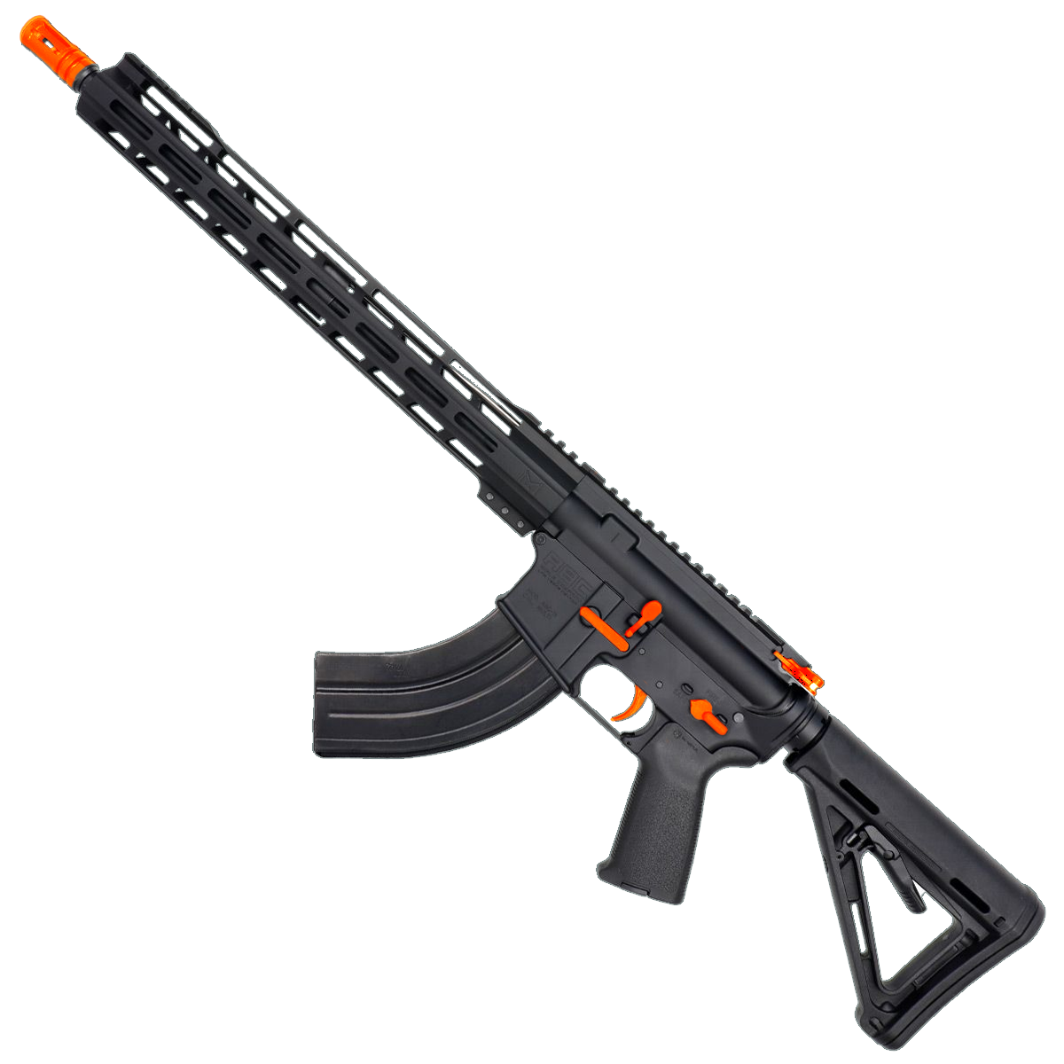 AR-15 7.62x39 Two-Tone Rifle 16" Barrel 15" Hybrid MLOK Handguard MOE - Black and Hunter Orange