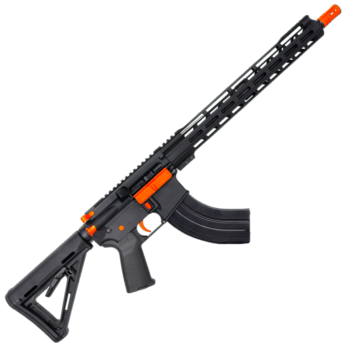 AR-15 7.62x39 Two-Tone Rifle 16" Barrel 15" Hybrid MLOK Handguard MOE - Black and Hunter Orange
