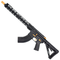 AR-15 7.62x39 Two-Tone Rifle 16" Barrel 15" Hybrid MLOK Handguard MOE - Black and Tequila Sunrise Orange