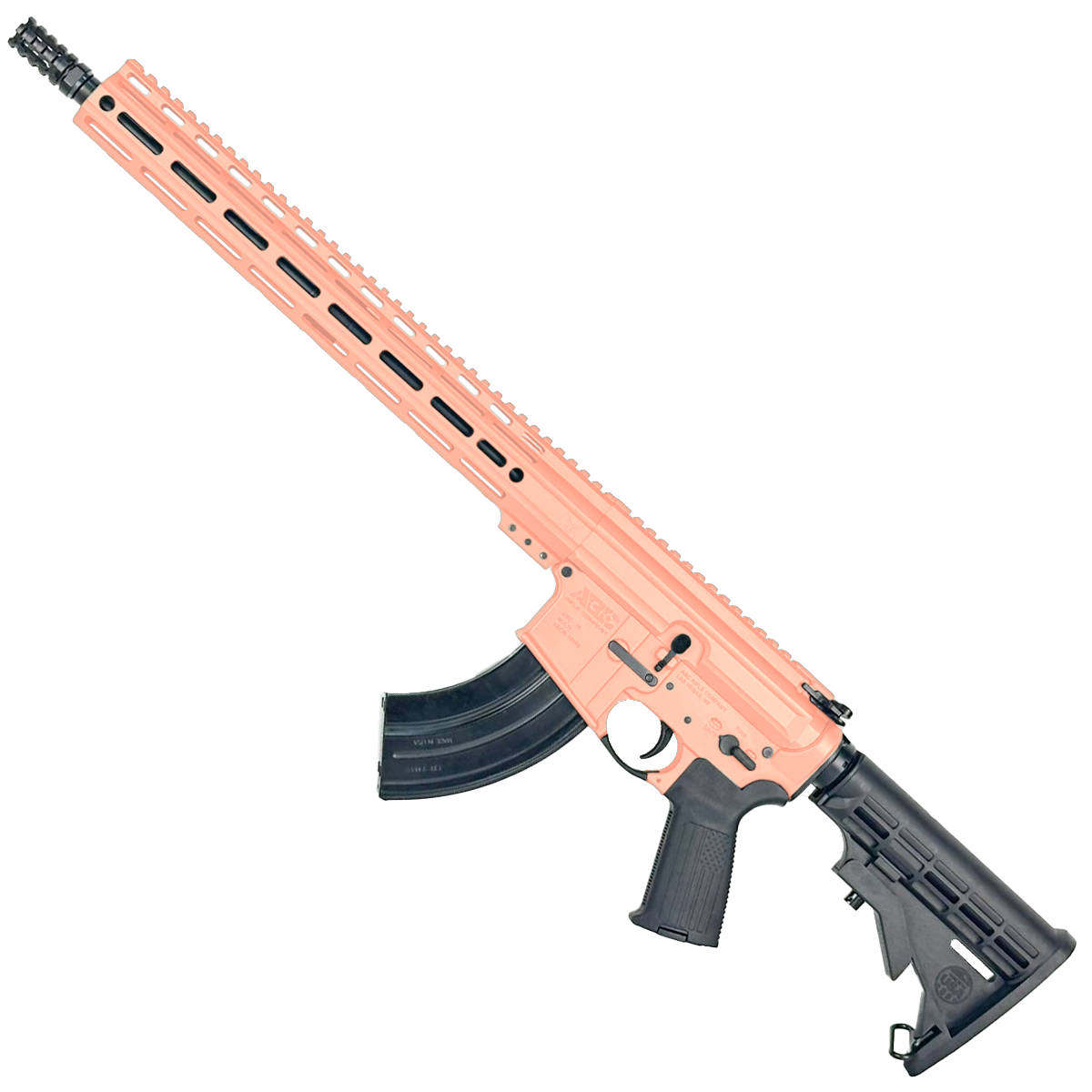 AR-15 7.62x39mm Rifle 16" Barrel 15" MLOK Handguard M4 Stock - Rose Gold