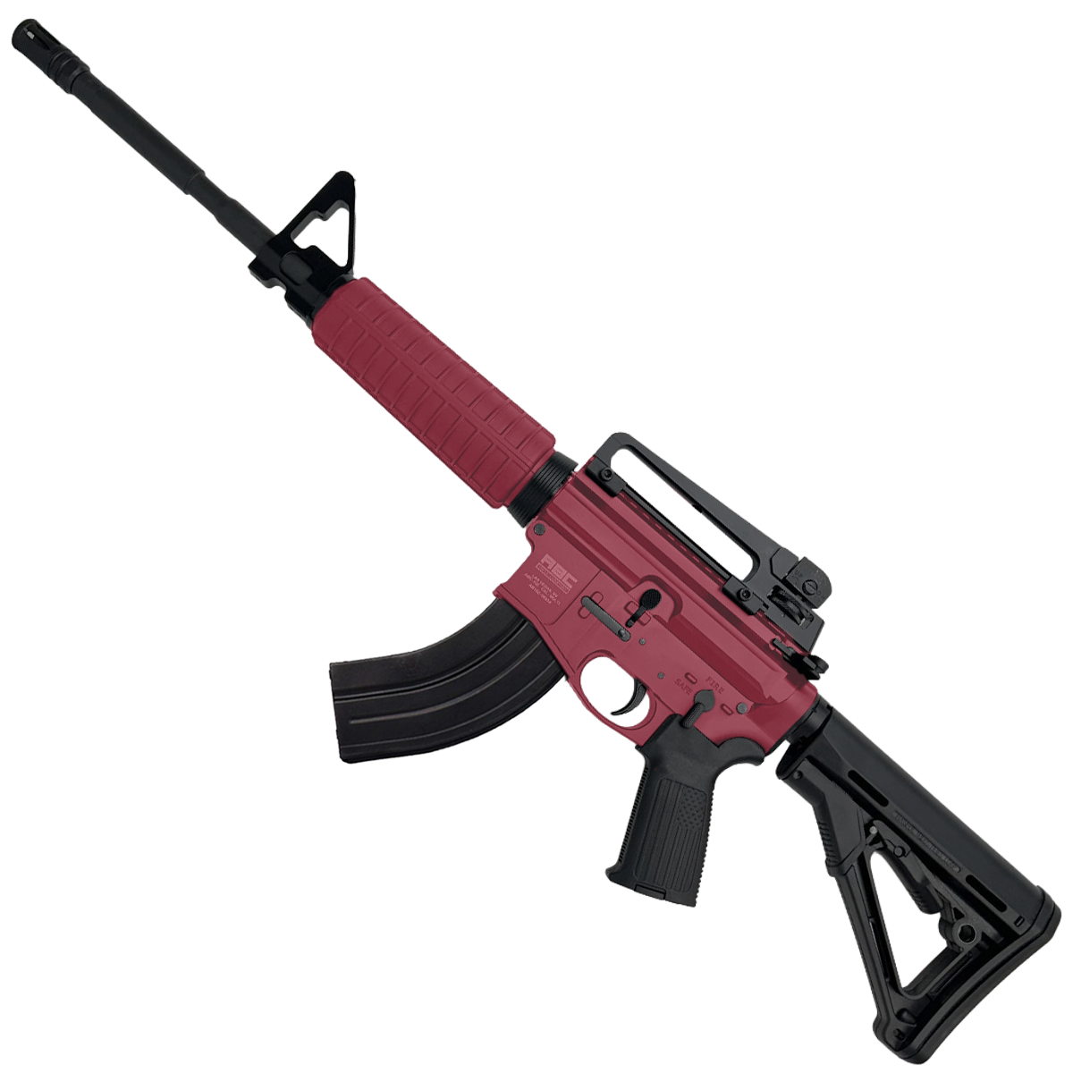 AR-15 Custom A2 Style Billet Semi Auto 7.62x39mm Rifle 16" Barrel - Cranberry Frost
