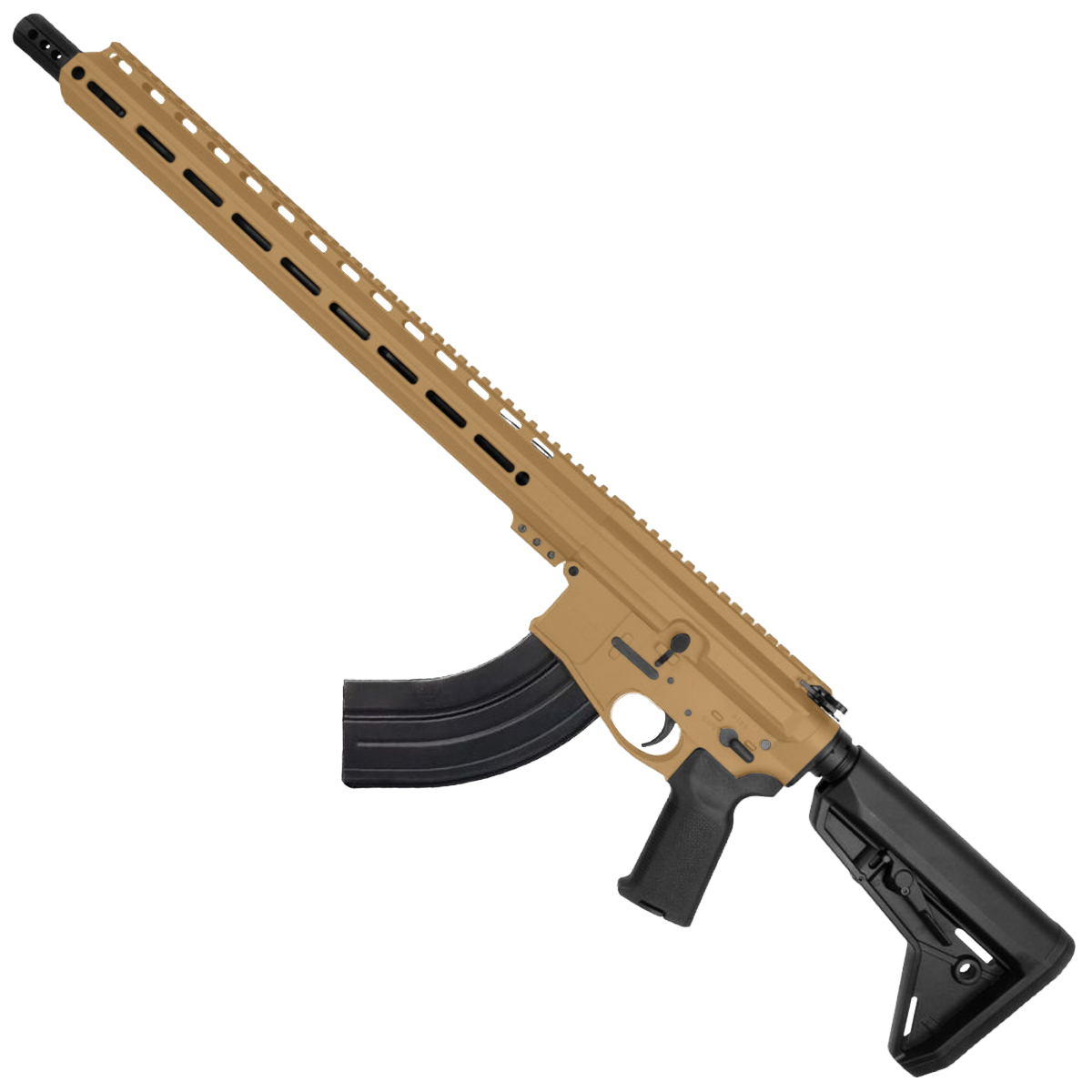 AR-15 7.62x39 Rifle 16" Barrel Billet Upper / Lower 17" M-LOK Handguard - Burnt Bronze