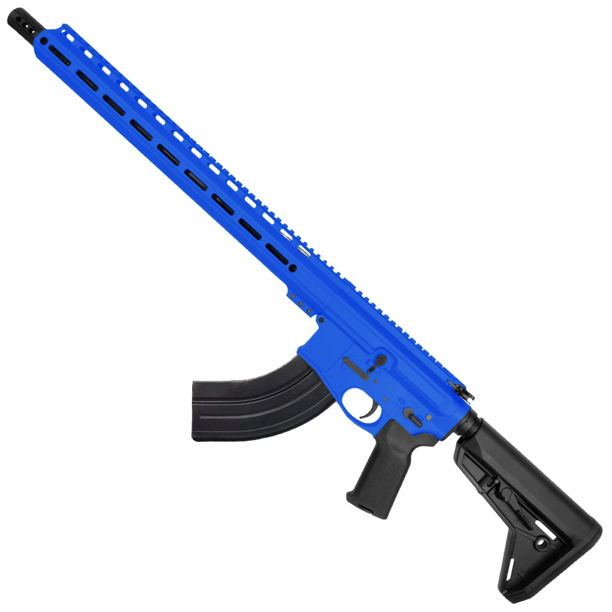 AR-15 7.62x39 Rifle 16" Barrel Billet Upper / Lower 17" M-LOK Handguard - Flame Blue