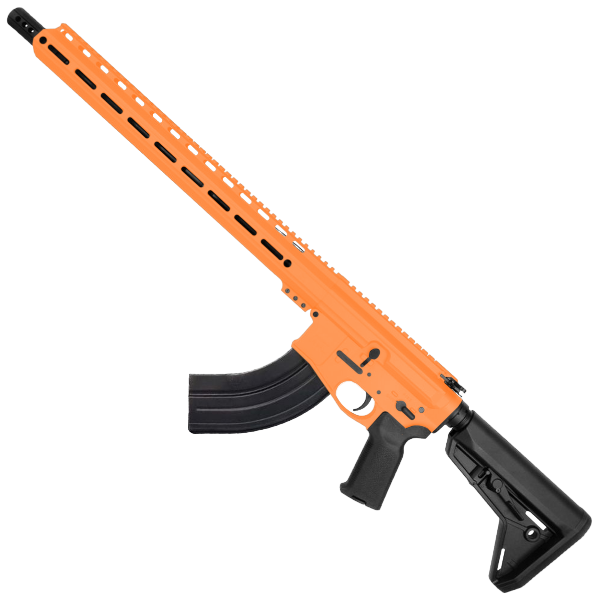 AR-15 7.62x39 Rifle 16" Barrel Billet Upper / Lower 17" M-LOK Handguard - Tequila Sunrise Orange