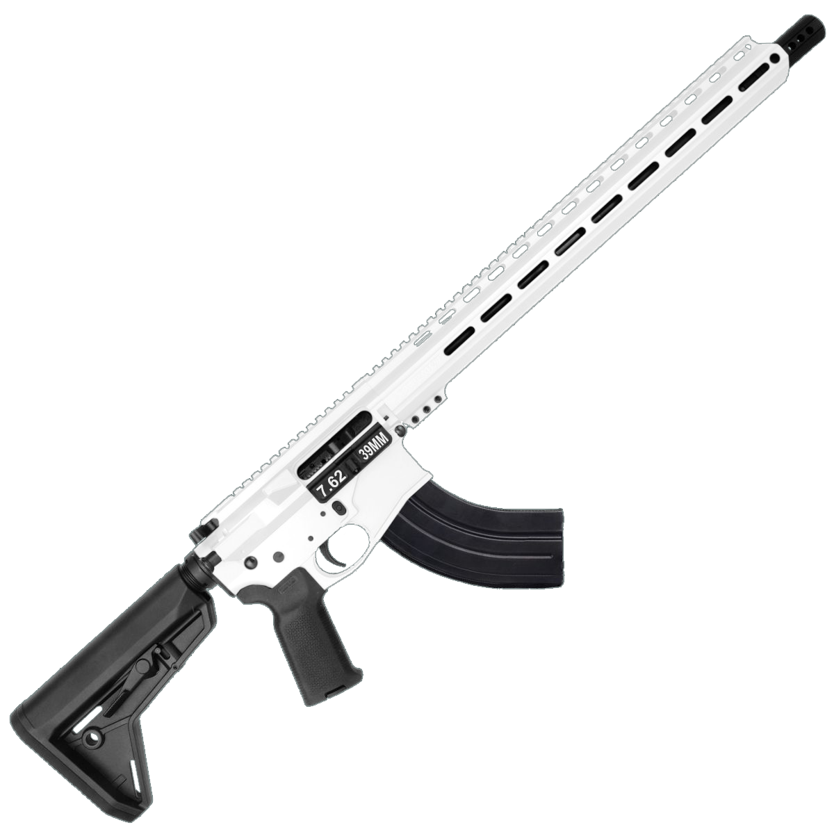 AR-15 7.62x39 Rifle 16" Barrel Billet Upper / Lower 17" M-LOK Handguard -White