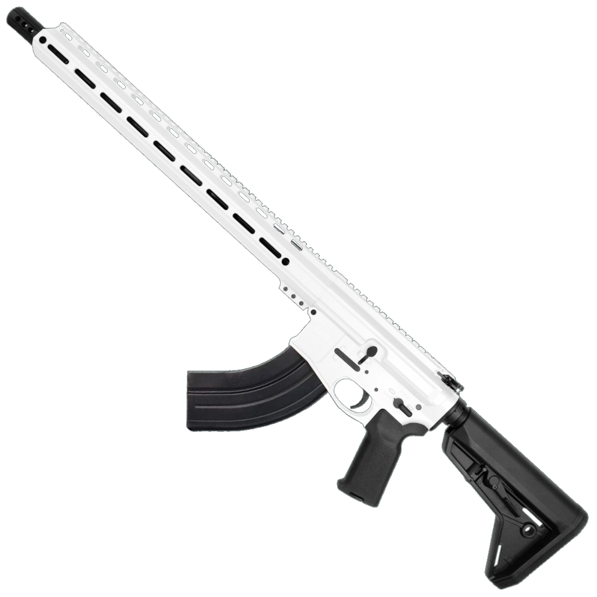 AR-15 7.62x39 Rifle 16" Barrel Billet Upper / Lower 17" M-LOK Handguard -White