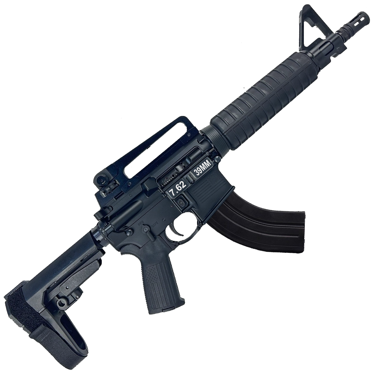 AR-15 A2 Style Semi Auto 7.62x39MM Pistol 10" Barrel w/ Custom FSB