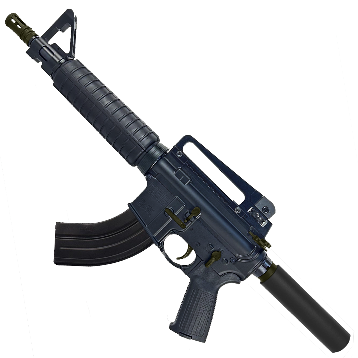 AR-15 Two-Tone A2 Style Semi Auto 7.62x39MM Pistol 10" Barrel w/ Custom FSB - Black and ODG