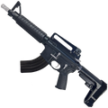 AR-15 Two-Tone A2 Style Semi Auto 7.62x39MM Pistol 10" Barrel w/ Custom FSB - Black and Glacier Silver